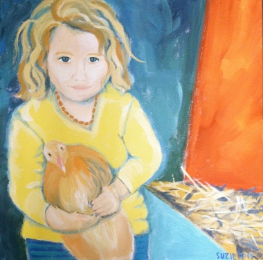  Girl with Chicken (24x24) NFS